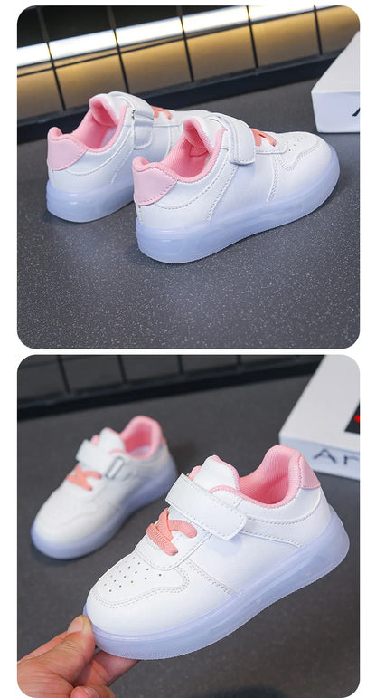Zapatos Fashion Girls' Sneakers Spring New Kids Luminous Shoes Breath Boys Shoes Anti Slip Girls Casual Shoe Кроссовки