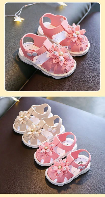 New Girls Summer Sandals Soft Sole Breathable Kids Beach Shoes Anti-slip Princess Sandals Children Casual Footwear