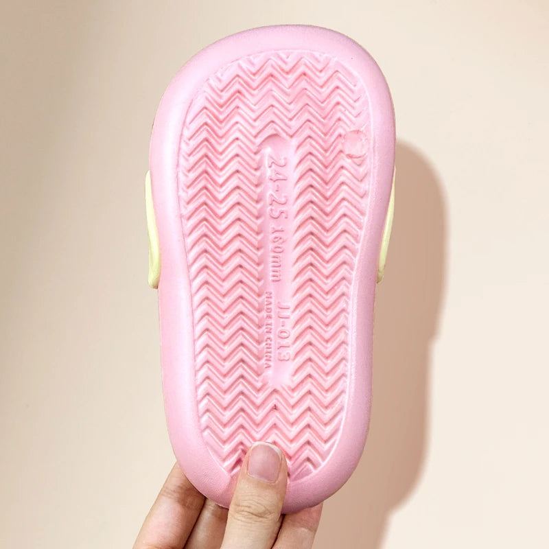 Cute Bunny Children's Home Slippers Girls' Summer Footwear Beach Sandals For Kids Thick Sole Soft Non-slip Home Bathroom Shoes
