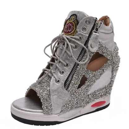 Shoes Womens Sneakers with Platform Woman Shoe Luxury Wedge Heel Basket Autumn Winter Thick Fashion High Casual Running Low help