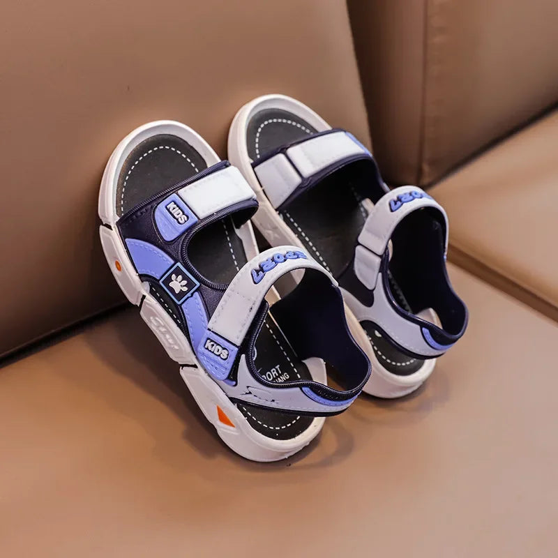 Children Sandals Summer Cartoon Soft Sole Anti Slip Boys Sandals Fashionable Girls Beach Shoes 4-10T Kid PVC Sandals