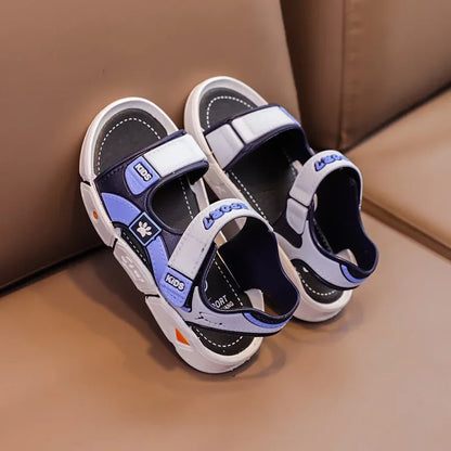 Children Sandals Summer Cartoon Soft Sole Anti Slip Boys Sandals Fashionable Girls Beach Shoes 4-10T Kid PVC Sandals