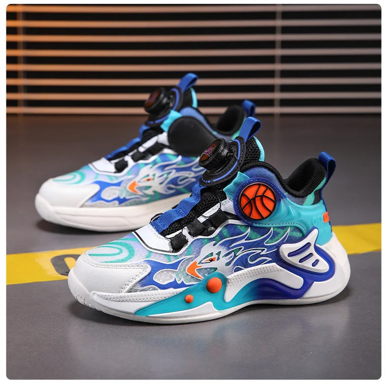 Kids Sneakers Fashion Basketball Shoes for Children Boys Breathable Mesh Sneakers Casual Sports Shoes New Design Trainers