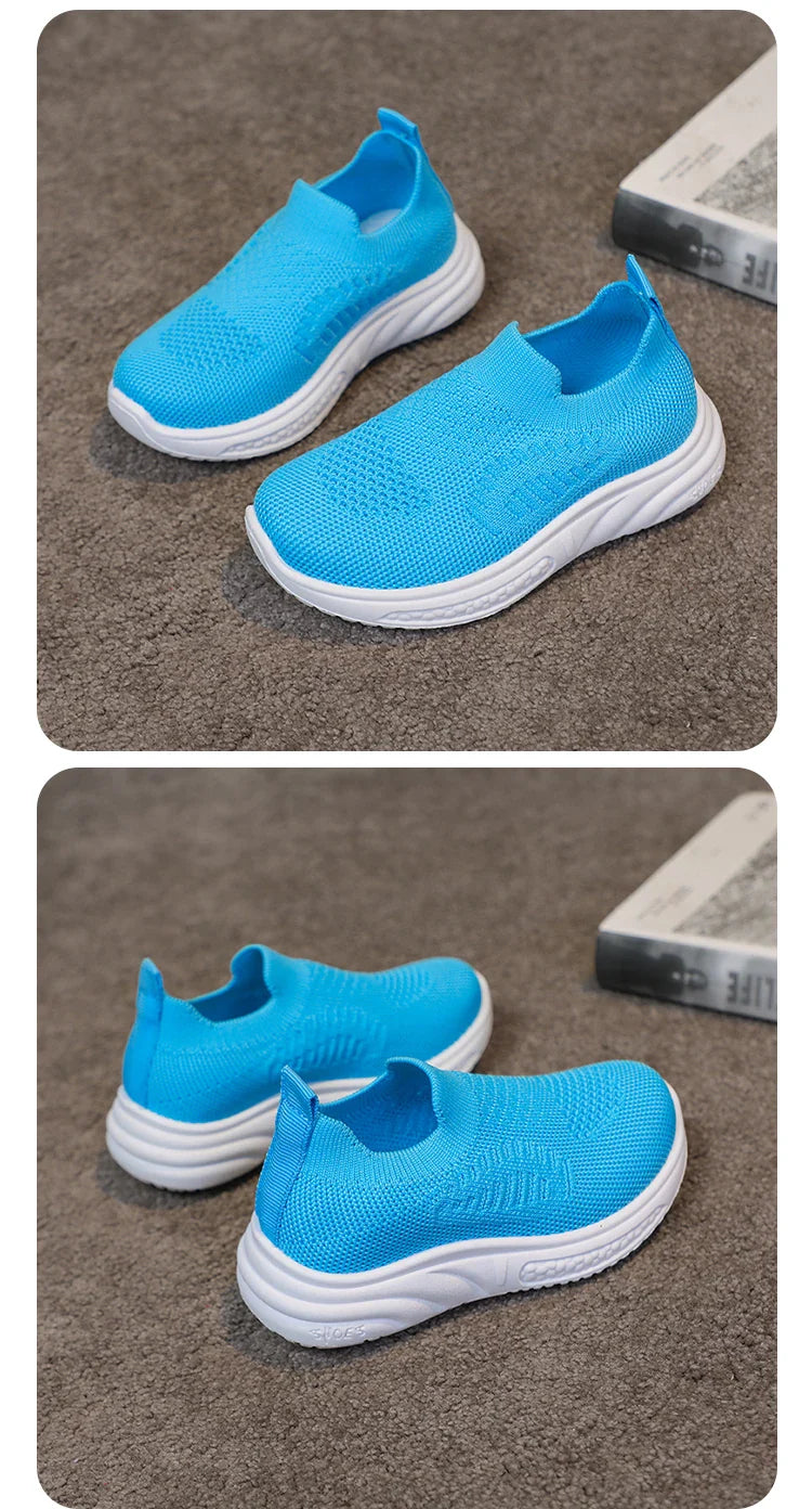 Lightweight Boys Girls Casual Shoes Breathable Slip on Kids Casual Sneakers Anti-slip Toddler Flats Outdoor Walking Shoes