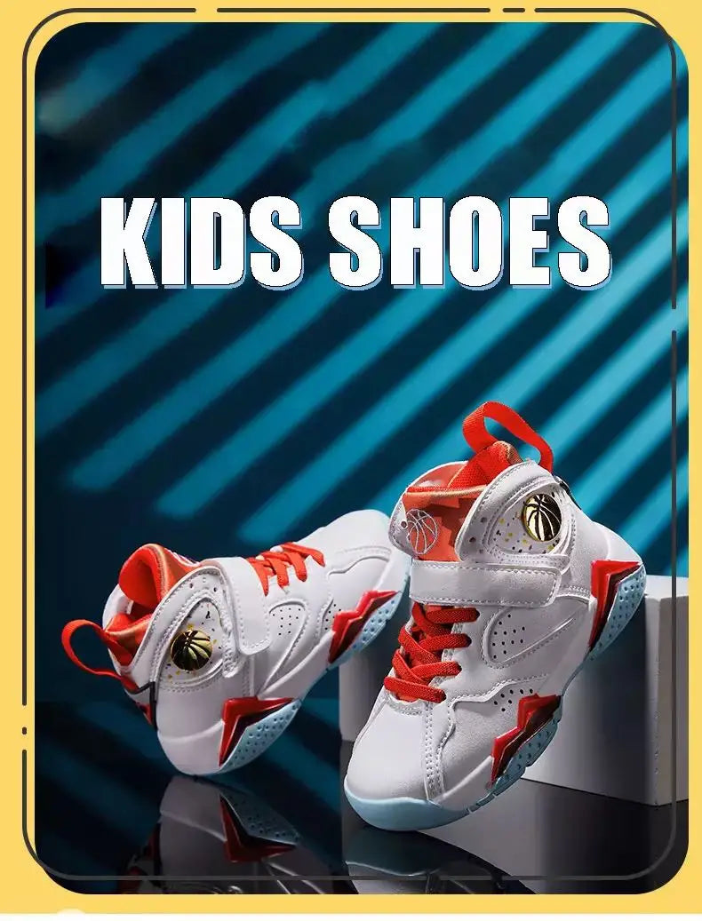 Children's Basketball Shoes for Boys Non-slip Breathable Comfortable Sport Shoes Boys Outdoor Training Basketball Sneakers