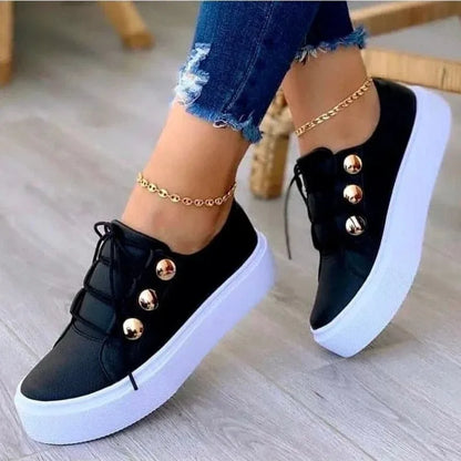 Women Casual Sneakers Woman Fashion Spring Leather PU Sneakers Female Platform Vulcanize Shoes Zapatillas De Mujer