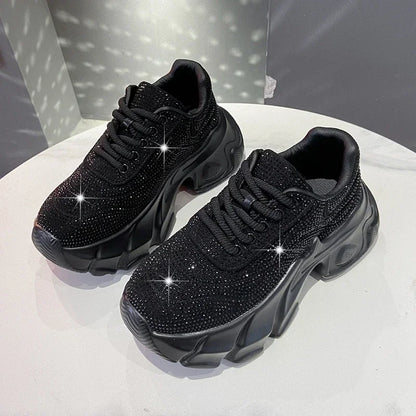 Shoes for Women New Shiny Rhinestone Women's Sneakers Shoes Autumn Korean Fashion Thick Sole Sports Shoes Zapatos De Mujer