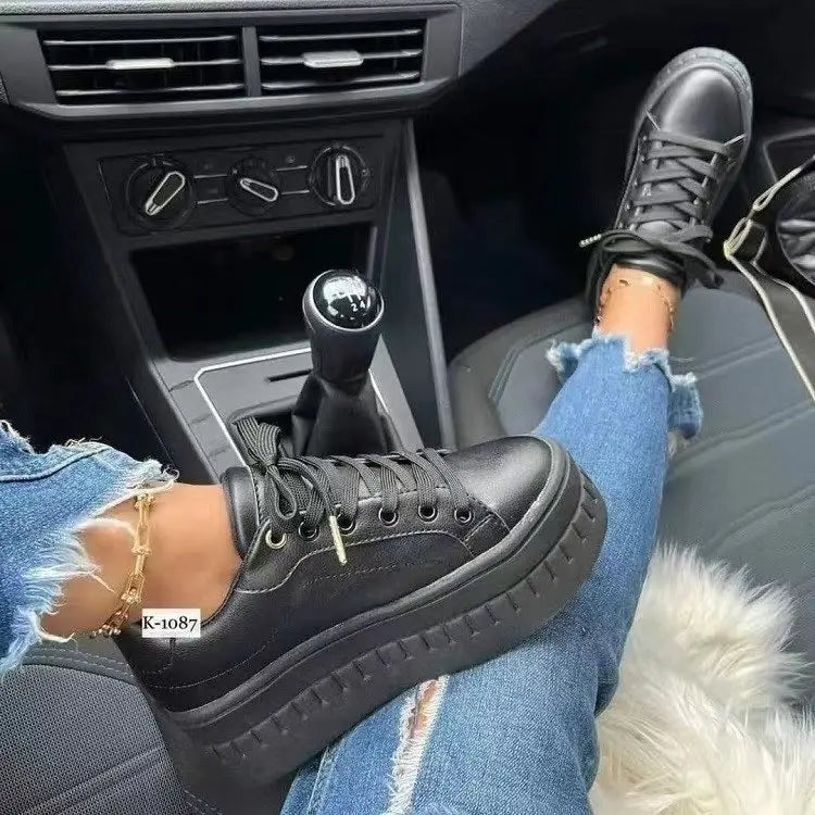 Sneakers for Women's 2024 New Fall Outdoor Fashion Tennis Lace Up Canvas Casual Walking Breathable Vulcanized Shoes Plus Size 43