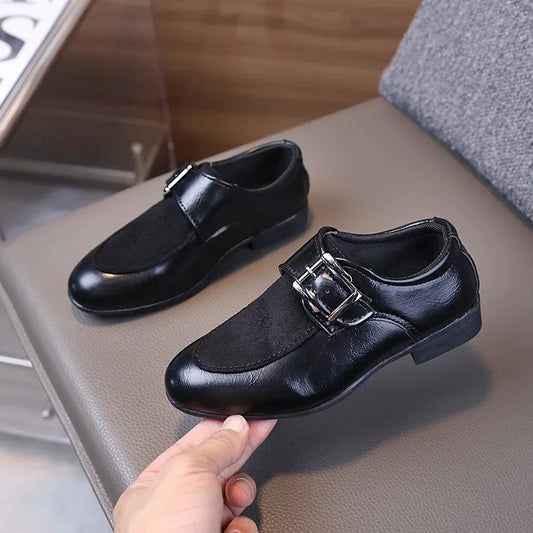 New Boy School Leather Shoes Pointed-toe Kids Formal Uniform Performance Loafers Fashion Versatile Children's Causal Low-heels