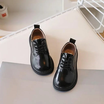 Children Shoes School Uniform Versatile Kids Leather Shoes Black Causal Boys Girls Fashion Performance Flat Shoes Simple Trend