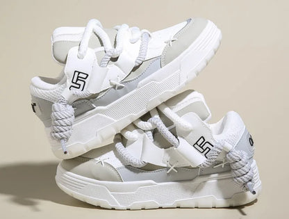 Trendy Women's Men Chunky Sneakers Versatile Casual Thick Soled Board Shoes Female Little White Shoes Walking Shoe Hombre Mujer