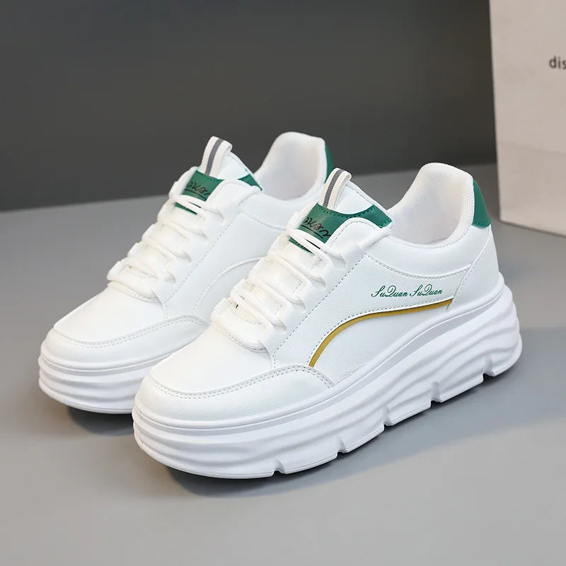 Women's Sneakers Spring Trend Lace-up Platform Casual Shoes Student Small White Shoe Old Dad Style Soft Sole Flat Shoe Versatile