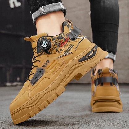 Men's Casual Outdoor Boots Fall Breathable Trendy Versatile Leisure Knob Board Shoes Anti-slip Riding Fashion Sneakers  (Available)