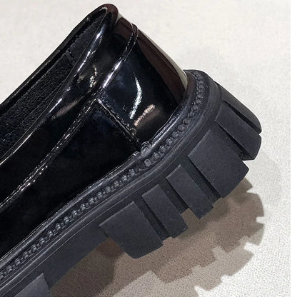 Girls Leather Shoes For School Party Wedding Kids Black Loafers Slip-On Children Flats British Style Elegant Princess Shoes