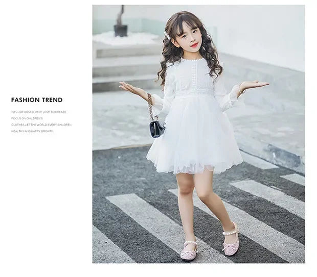 Children's Wedding Shoes Princess Party Girls' Shoes Mary Jane Flats Elastic Shoes Baby Fashion Pearl Diamond Kids Dance Shoes