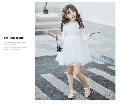 Children's Wedding Shoes Princess Party Girls' Shoes Mary Jane Flats Elastic Shoes Baby Fashion Pearl Diamond Kids Dance Shoes