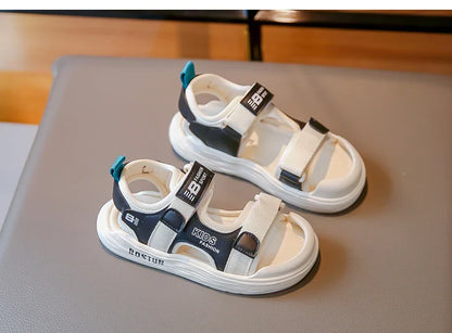 New Hot Sales Black Beige Soft Boys Girls Beach Shoes Casual Non-slip Kids Baby Sports Sandals