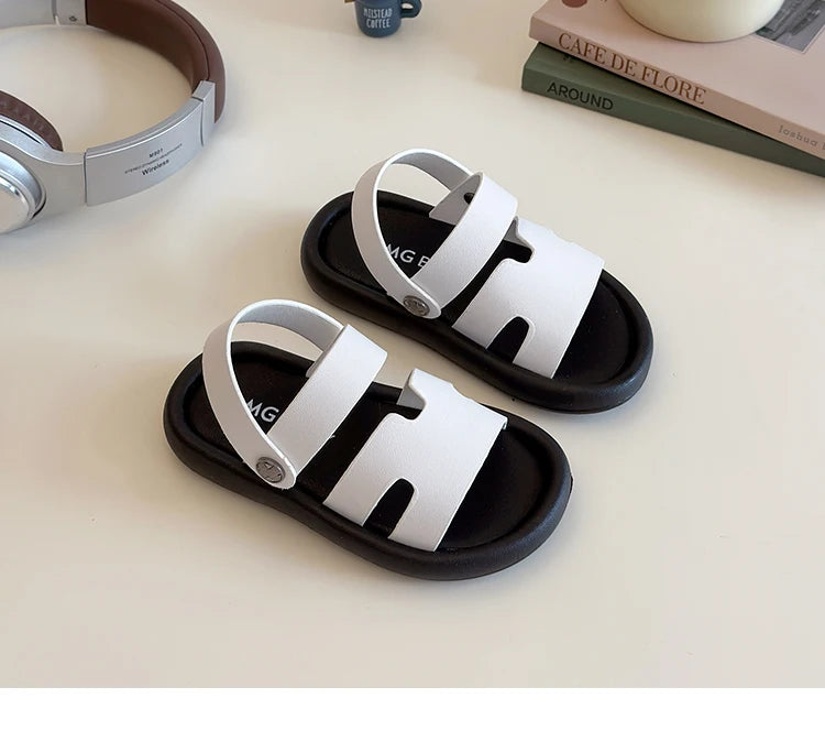Summer New Children Sandals for Girls Boys Fashion Korean Style Soft Non-slip Versatile Chic Open-toe Casual Beach Shoes