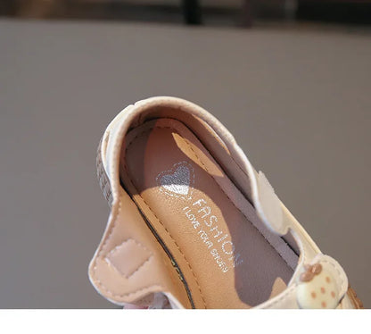 Kids Bow Summer Sweet Closed Toe Sandals Girls Princess Shoes Children Baby Kindergarten Non-slip Flats Shoes