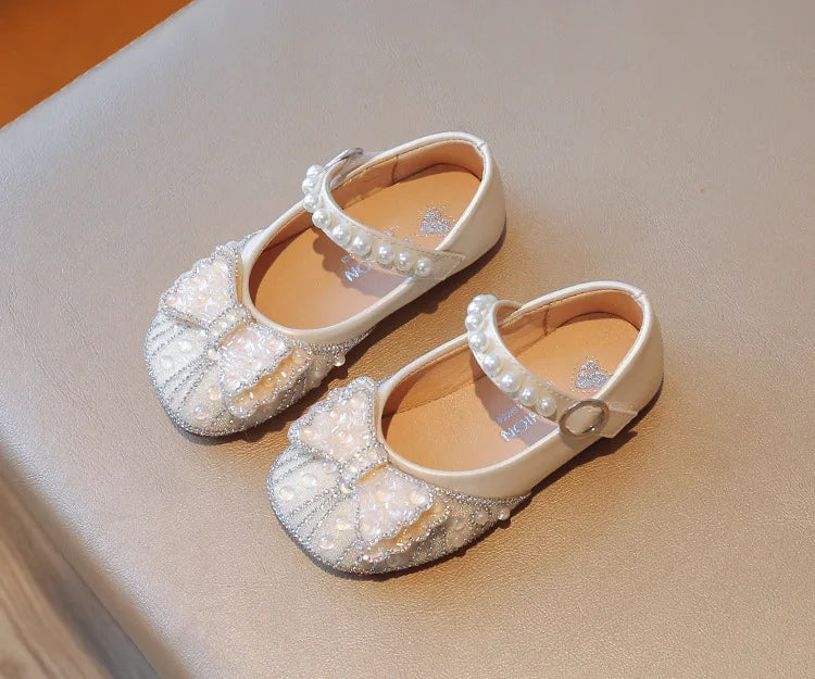 Princess Shoes for Girls Party Wedding Luxurious Glitter 23-34 Kids Single Shoe Summer Spring Autumn Fashion Girl's Flats
