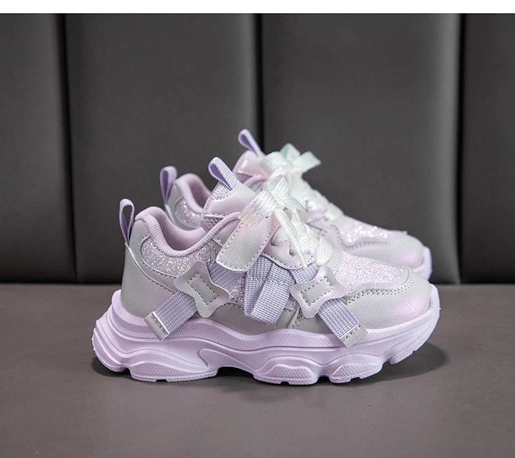 Fashion Versatile Sneakers for Girls 2026 New Autumn Toddler Running Shoes Soft Sole All-day Comfort Kids School Sports Sneakers