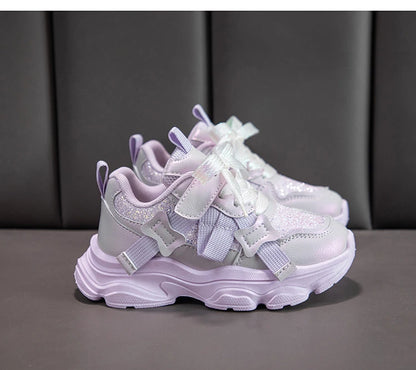 Fashion Versatile Sneakers for Girls 2026 New Autumn Toddler Running Shoes Soft Sole All-day Comfort Kids School Sports Sneakers
