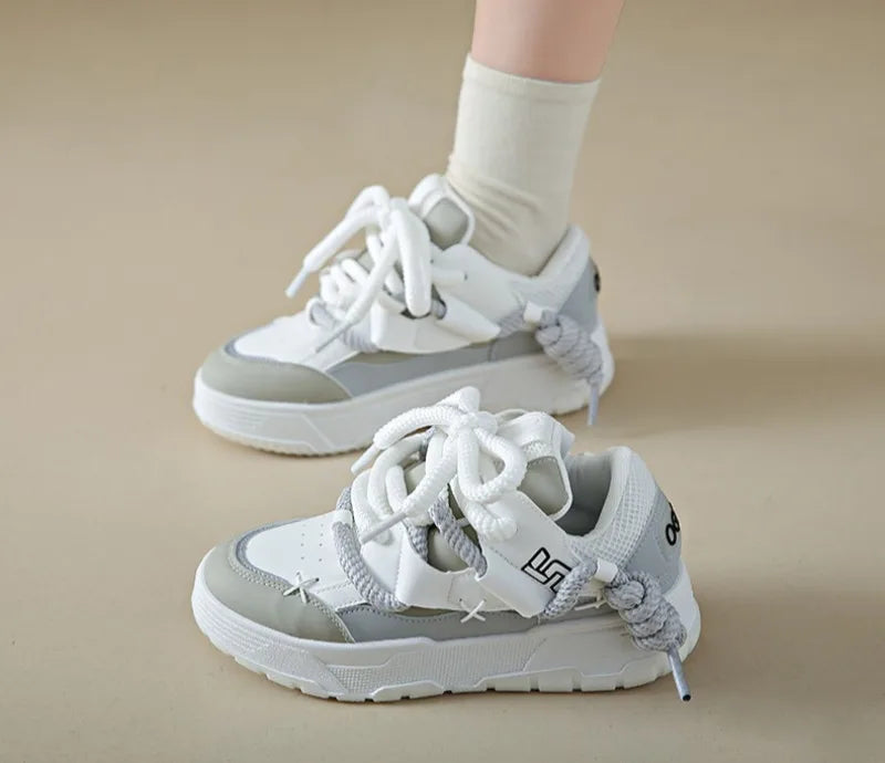 Trendy Women's Men Chunky Sneakers Versatile Casual Thick Soled Board Shoes Female Little White Shoes Walking Shoe Hombre Mujer