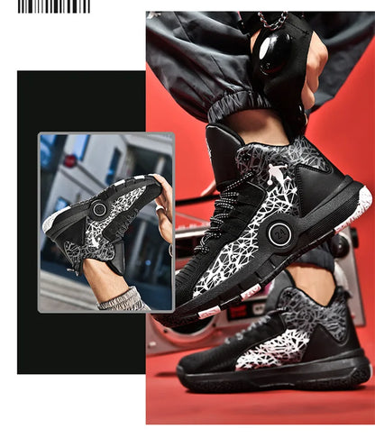 Hot Sale Cheap High Basketball Sneakers Men Women Fashion Printed Basketball Trainers Baskets Outdoor Platform Sport Shoes Boys