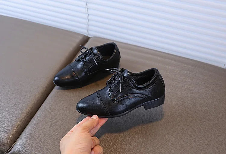 Boys School Leather Shoes New Performance Kids Black Loafers Fashion Children Formal Uniform Low-heels Shoes Causal Versatile