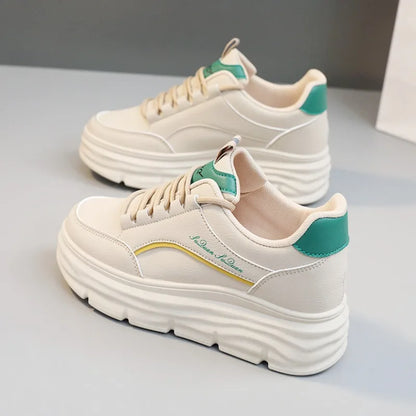 Women's Sneakers Spring Trend Lace-up Platform Casual Shoes Student Small White Shoe Old Dad Style Soft Sole Flat Shoe Versatile