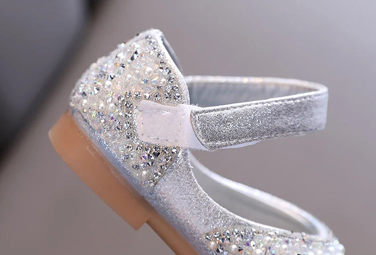 Girl's Princess Shoes Summer Glimmer Round Toe Party Dance Flat Shoe for Girls Spring Size 21-36 Infant Children Mary Janes