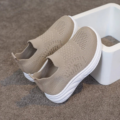 Lightweight Boys Girls Casual Shoes Breathable Slip on Kids Casual Sneakers Anti-slip Toddler Flats Outdoor Walking Shoes