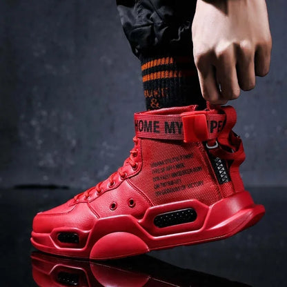 Mens Casual Sneakers High-tops Sneakers Trendy Boys Basketball Sports Tennis Shoes Outdoor Off-road Shoes Couple Sneakers