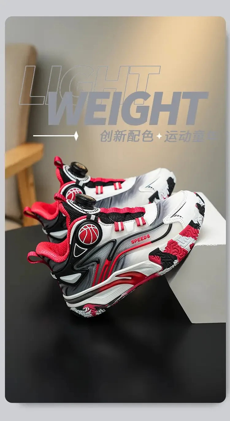 Boys Basketball Shoes Training Running Sports Sneakers Spring Autumn New Style Middle Large Children Boy Knob Movement Footwear