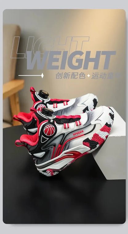Boys Basketball Shoes Training Running Sports Sneakers Spring Autumn New Style Middle Large Children Boy Knob Movement Footwear