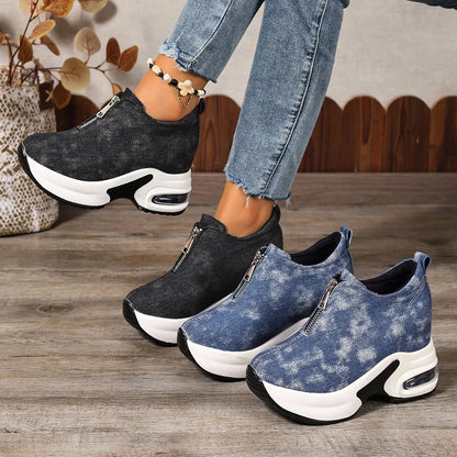 Women Sneakers Anti-slip Platform Wedge Sneakers Women Slip on Casual Lady Vulcanized Shoes Women Zapatos De Mujer2026