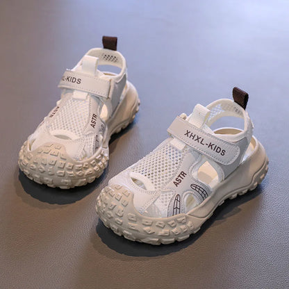 Boys and Girl's Casual Sandals Anti Kick Closed-toe Kid's Beach Shoes Summer Mesh Breathable Children's Sports Sandals
