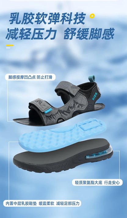 Summer New Children's Sports Sandals Boys Open Toe Air Cushion Sandals Water Beach Shoes Youth Lightweight Comfortable Slippers