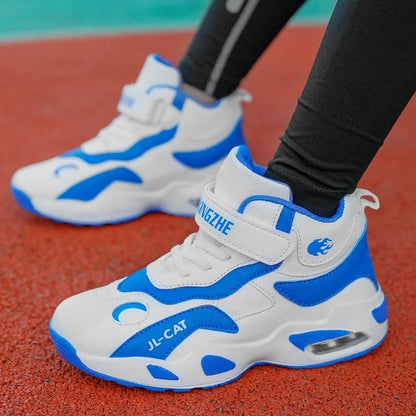 Kids Basketball Shoes Boys Student Sports Shoes School Daily Outdoor Running Sneakers High Top Children Basketball Sneakers