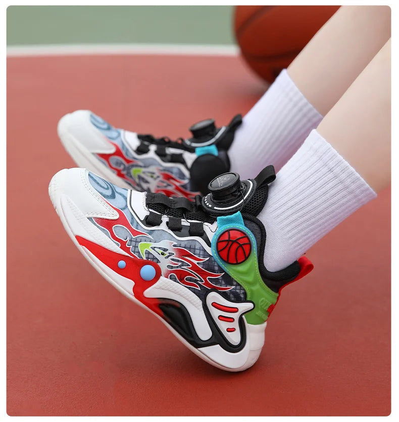 Kids Sneakers Fashion Basketball Shoes for Children Boys Breathable Mesh Sneakers Casual Sports Shoes New Design Trainers