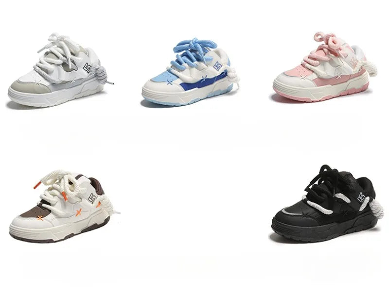 Trendy Women's Men Chunky Sneakers Versatile Casual Thick Soled Board Shoes Female Little White Shoes Walking Shoe Hombre Mujer
