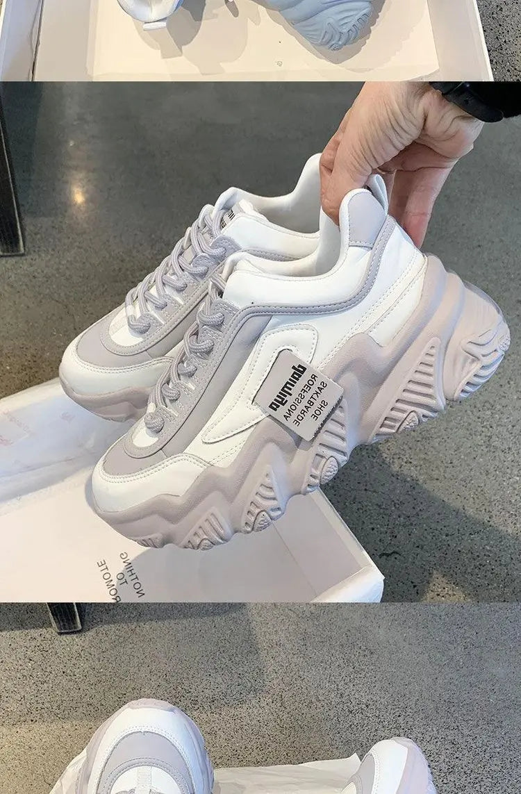 2023Women Shoes Fashion Trend Casual Sneakers Women Comfortable Soft Bottom Lace Up Female Platform Shoes Zapatos De Mujer
