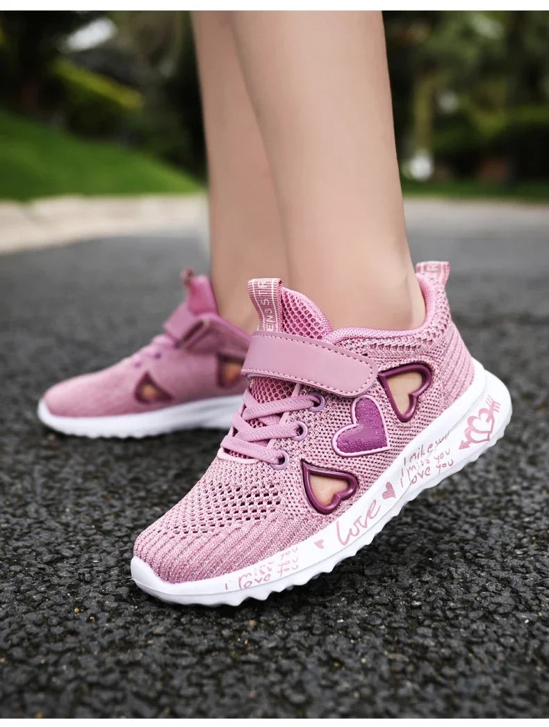Girls Casual Shoes Children Light Mesh Sneakers Kids Summer Autumn Tenis Cute Sport Cartoon Running Sock Footwear Female