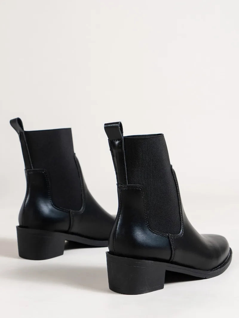 Fashion Boots Women's Short Boots New Style Thick Heel Chelsea Boots Women's Versatile Elastic Thin Boots Comfortable