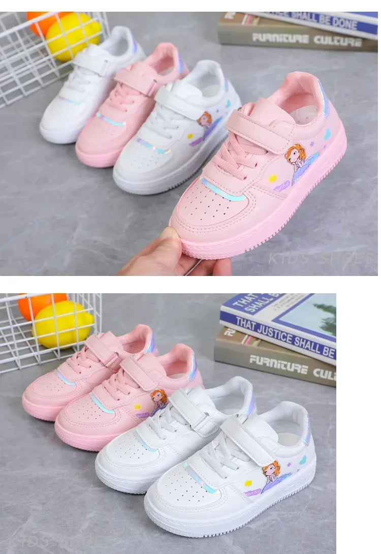 Kids Sneakers Four Seasons Girls Fashion Sports Running Shoes Non-slip Children's Flat Shoes Casual Breathable Outdoor Sneaker