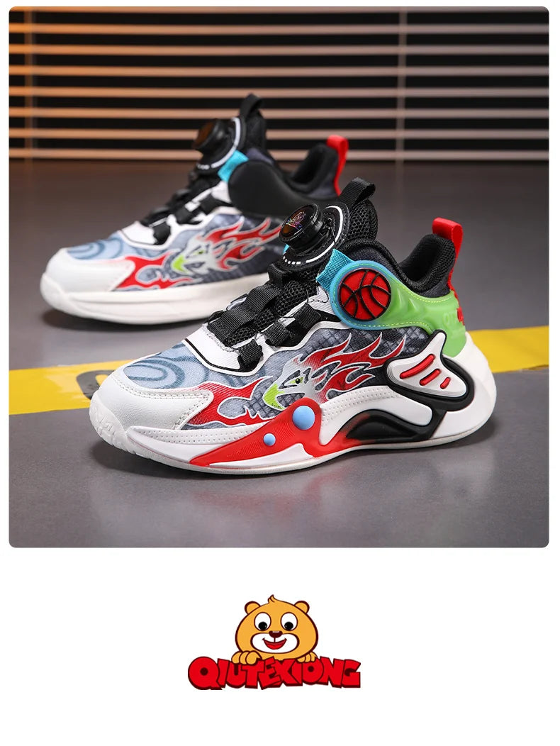 Kids Sneakers Fashion Basketball Shoes for Children Boys Breathable Mesh Sneakers Casual Sports Shoes New Design Trainers
