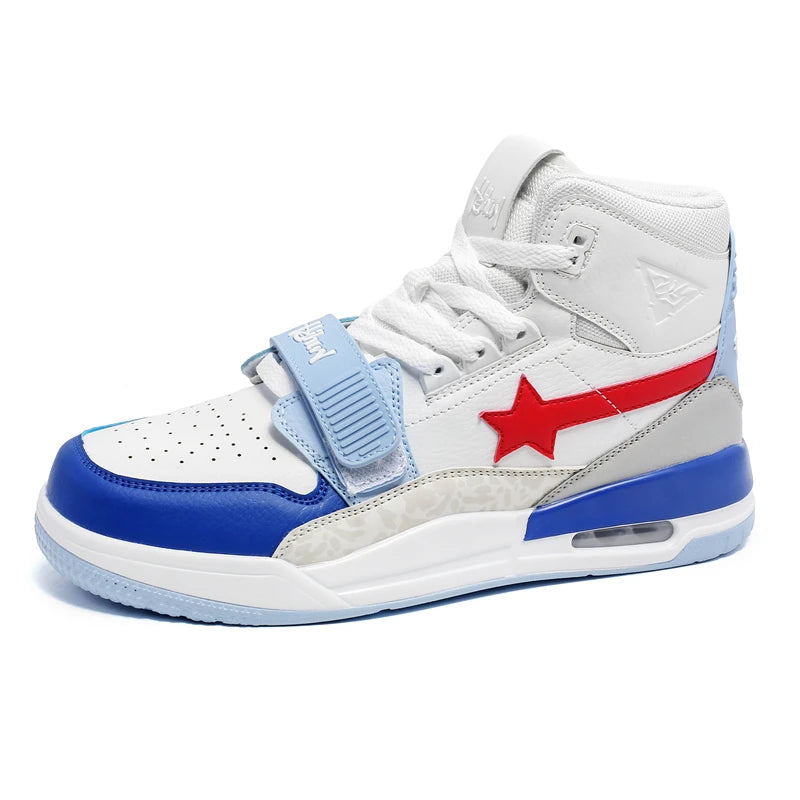 Mens Casual Sneakers High-tops Sneakers Trendy Boys Basketball Sports Tennis Shoes Outdoor Off-road Shoes Couple Sneakers