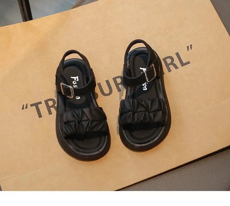 Girls' Elegant Sandals - Versatile & Stylish For Indoor/Outdoor, Beach-Ready Princess Shoes , Breathable & Lightweight