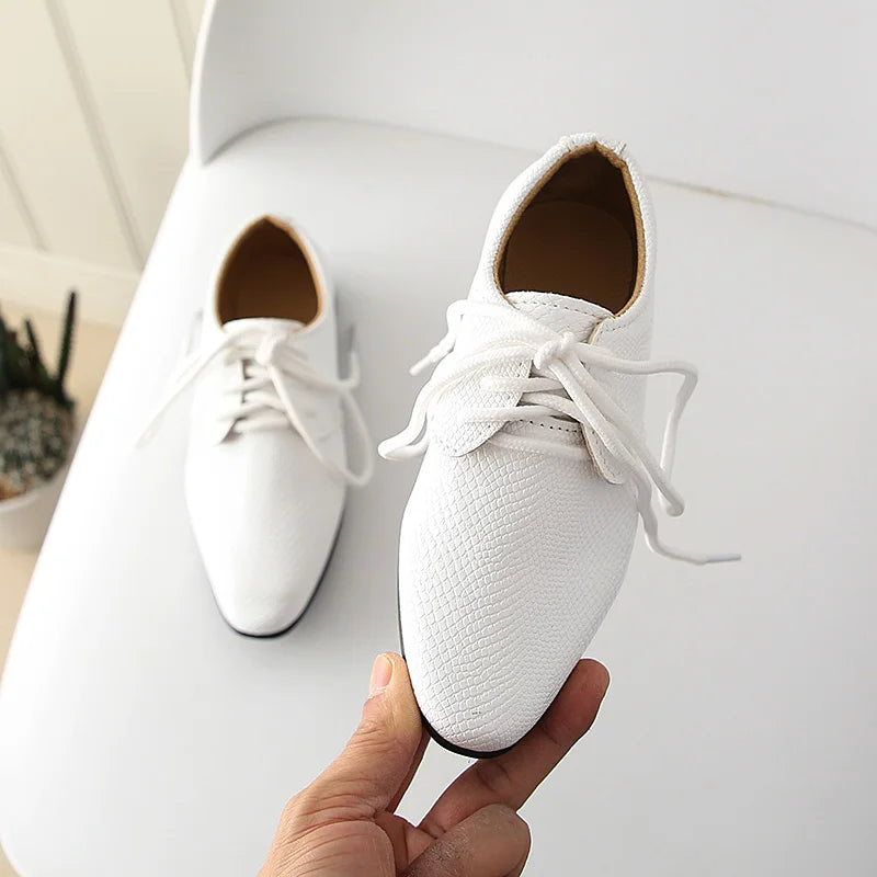 Iawesome Boys Leather Shoes Kids Flats Lace-up Children's Wedding Shoes For Toddlers Boy Big Boys Fashion For Performance