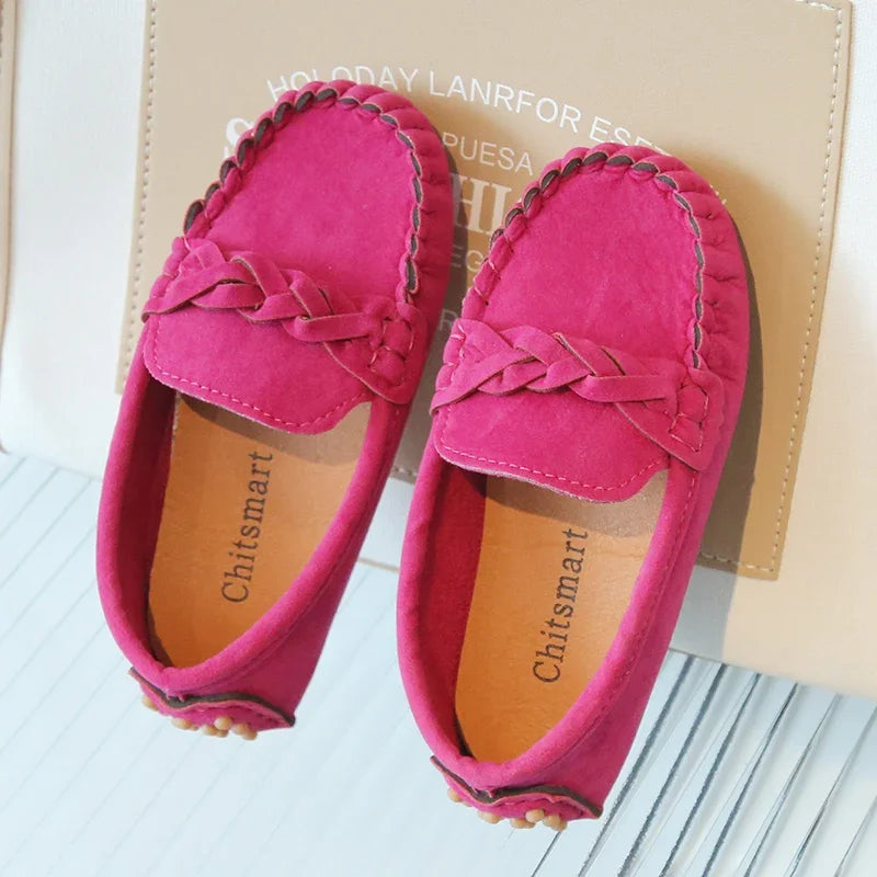 Boys Leather Shoes Fashion Kids Flats Loafers Slip-on Moccasins Classic Children Party Shoes 2024 Spring Autumn Soft Breathable